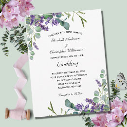 Lavender Eukalyptus Floral Botanischer Hochzeitsin Einladung