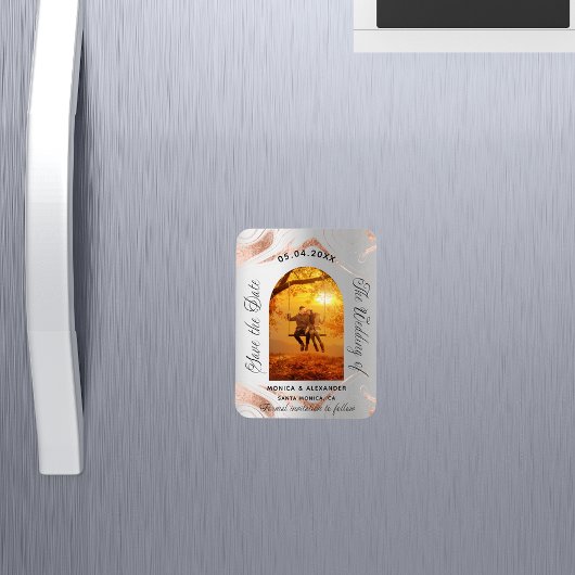 Lavender Eukalyptus Foto Hochzeit speichern Sie da Magnet