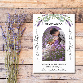 Lavender Eukalyptus Foto QR Hochzeit speichern das Save The Date