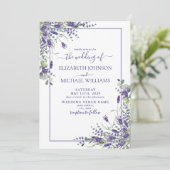 Lavender Eukalyptus Greenery Foto Wedding Einladung (Stehend Vorderseite)