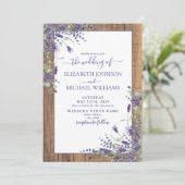 Lavender Eukalyptus Greenery Foto Wedding Einladung (Stehend Vorderseite)