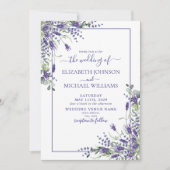 Lavender Eukalyptus Greenery Foto Wedding Einladung (Vorderseite)