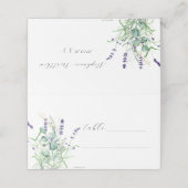 Lavender Eukalyptus Lila Blume Hochzeit Platzkarte (Außenseite Aufgefaltet)