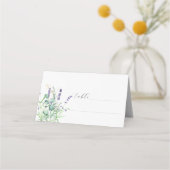 Lavender Eukalyptus Lila Blume Hochzeit Platzkarte (Vorderseite)