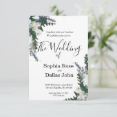 Lavender Eukalyptus Rosengrün Hochzeit Einladung (Stehend Vorderseite)