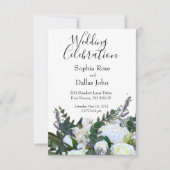 Lavender Eukalyptus Rosengrün Hochzeit Einladung (Vorderseite)