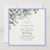 Lavender & Eukalyptus Square Wedding Einladung (Vorderseite)