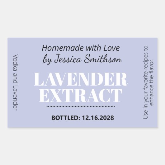 Lavender Extract Modern Label Sticker ZEX_001d (Vorderseite)
