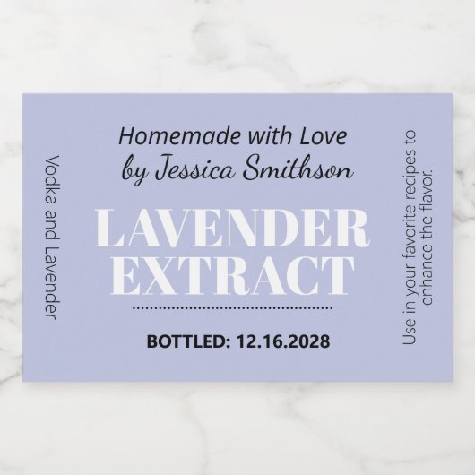 Lavender Extract Modern Label Sticker ZEX_001d Schaumweinetikett (Einzelnes Label)