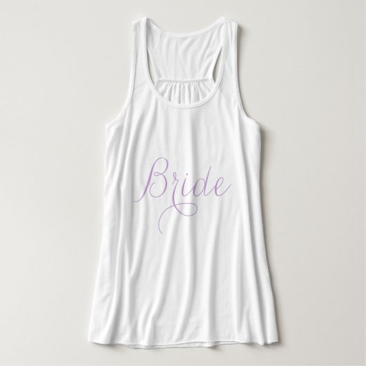 Lavender Extravagant Script Bride Tank Top (Design Vorderseite)