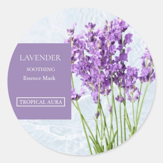 Lavender Facial Mask Label Runder Aufkleber (Vorderseite)