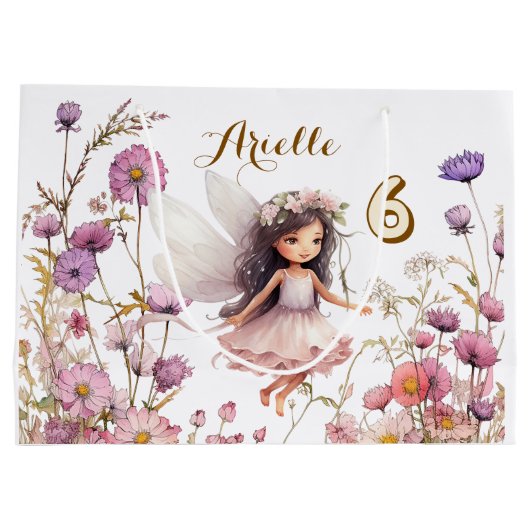 Lavender Fairy Wildblume pixday Große Geschenktüte (Rückseite)