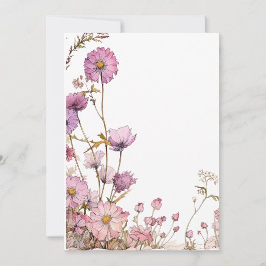 Lavender Fairy Wildblume Pixie 1. Einladung (Rückseite)