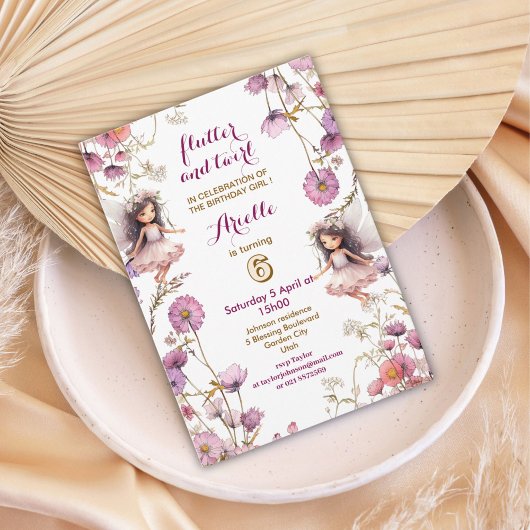 Lavender Fairy Wildblume Pixie Einladungen