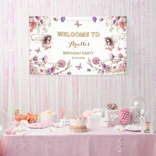 Lavender Fairy Wildblume pixie Willkommenszeichen Banner (Party)