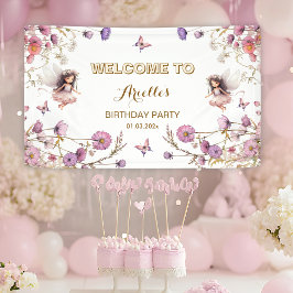 Lavender Fairy Wildblume pixie Willkommenszeichen Banner