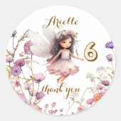 Lavender Fairy Wildblume vielen Dank Runder Aufkleber (Vorderseite)