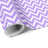 Lavender Falsch Glitter & White Ikat Chevron Geschenkpapier (Rolleneckpunkt)