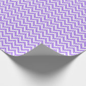 Lavender Falsch Glitter & White Ikat Chevron Geschenkpapier (Ecke)