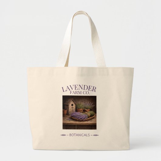 Lavender Farm Co Botanical Tote Bag Jumbo Stoffbeutel (Vorne)