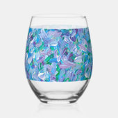 Lavender Feathers Weinglas Ohne Stiel (Vorderseite)