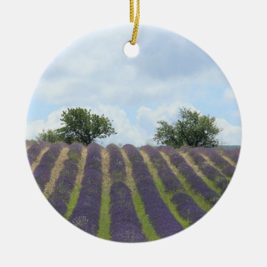 Lavender Feld Weihnachtsdekoration Keramik Ornament (Vorne)