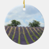 Lavender Feld Weihnachtsdekoration Keramik Ornament (Hinten)