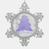Lavender Festliche Weihnachtsbaum Snowflake Orname Schneeflocken Zinn-Ornament (Vorderseite)