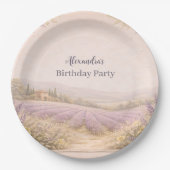 Lavender Field Garden Birthday Pappteller (Vorderseite)