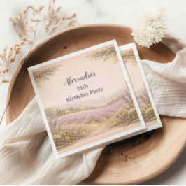 Lavender Field Garden Birthday Serviette