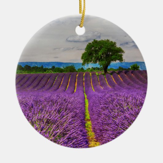 Lavender Field landschaftlich, Frankreich Keramikornament (Vorne)