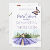 Lavender Field Modern Provence Baby Brautparty Einladung (Vorne/Hinten)