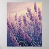 Lavender Field Modern Watercolor Wall Art Poster (Vorne)