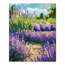 Lavender Field Poster - Soft Impressionist Floral