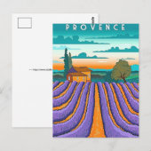Lavender Field Provence France Postkarte (Vorne/Hinten)