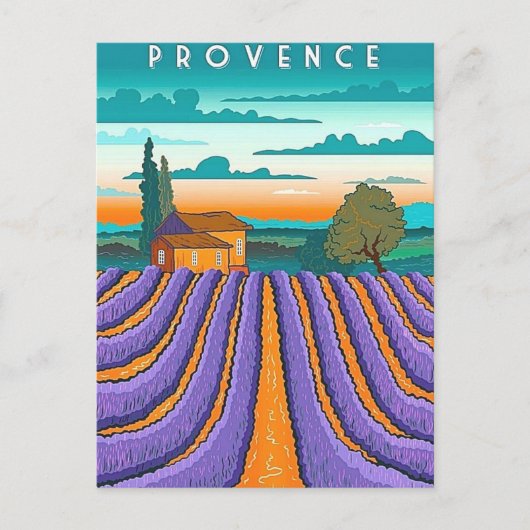 Lavender Field Provence France Postkarte (Vorderseite)