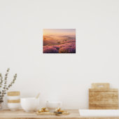Lavender Field Sunrise Rolling Hills Landscape Poster (Küche)