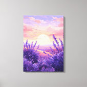 Lavender Field Sunset Leinwanddruck (Vorderseite)