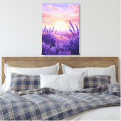 Lavender Field Sunset Leinwanddruck (Insitu (Schlafzimmer))