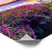 Lavender Field Sunset Sonnenaufgang Landschaft Lan Poster (Ecke)