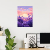 Lavender Field Sunset Wall Art Print Poster (Heimbüro)