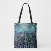 Lavender Field Tote Bag | Landscape Art Tote Bag Tasche (Vorderseite)