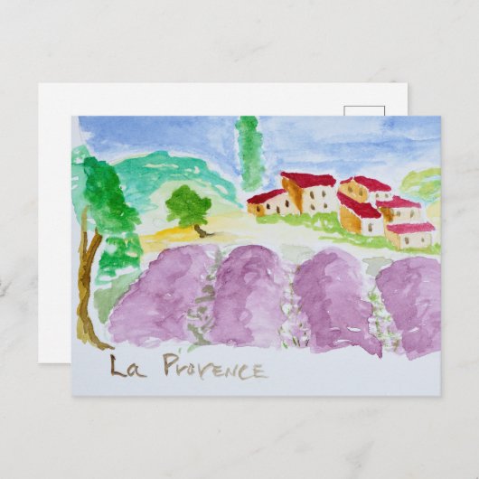 Lavender Fields Abbaye de Senanque | Provence Postkarte (Vorne/Hinten)