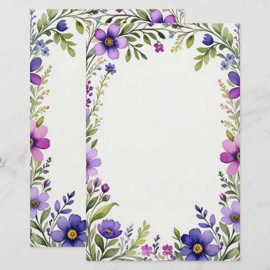 Lavender Fields Briefpapier (Vorne/Hinten)