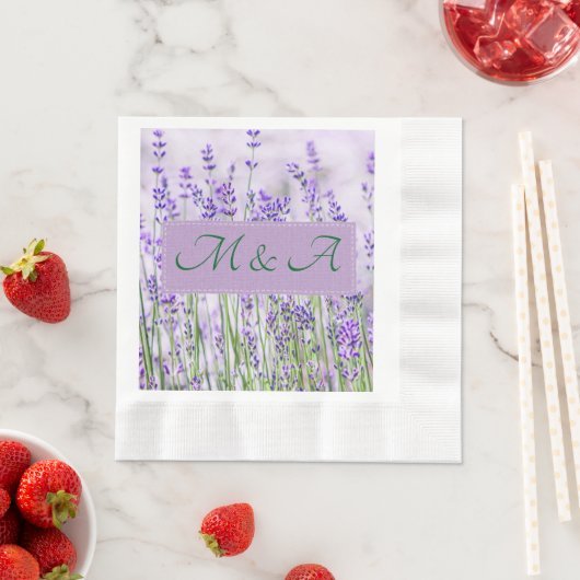 Lavender Fields Hochzeitsfest geprägt Mittag Napki Serviette (Beispiel)