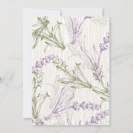 Lavender Fields of Blue Western Wedding Einladung (Rückseite)