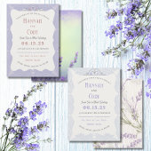 Lavender Fields of Blue Western Wedding Einladung