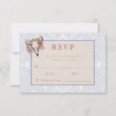 Lavender Fields of Blue Western Wedding RSVP Karte (Vorderseite)