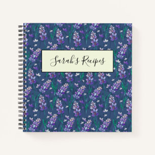 Lavender Fields Pattern in Purple Notizblock