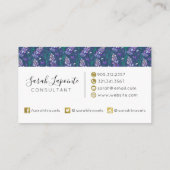 Lavender Fields Pattern in Purple Visitenkarte (Rückseite)